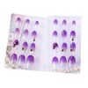 Purple Flower Beads False Fingernails Artificial False Nails Tips Wedding Nail Art Decoration Fake Nails - Default