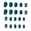 False Fingernails Artificial False Nails Tips Full Cover Wedding Bead Nail Art Decoration; Dark Green Fake Nails - Default