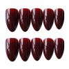 False Fingernails Wine Red Artificial False Nails Tips Long Full Cover Fake Nail Art Decoration Fake Nails - Default