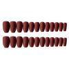 Pure Color Fake Nails Full Cover Party Prom Long False Nails Art Tips Set; Matte Wine Red Fake Nails - Default