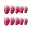 False Fingernails Gradient Color Rosy Pink Artificial False Nails Tips Full Cover Fake Nails Nail Art - Default