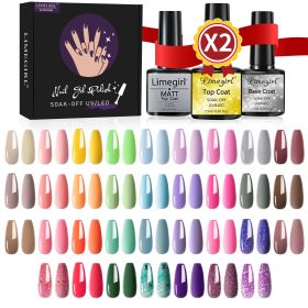 Limegirl Gel Nail Polish Kit Pink Glitter Pop Summer 40/24 Colors Semi-Permanent UV Led Gel Varnish Soak Nails - ZH249-3