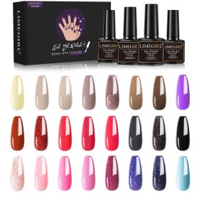 Limegirl Gel Nail Polish Kit Pink Glitter Pop Summer 40/24 Colors Semi-Permanent UV Led Gel Varnish Soak Nails - ZH243-3