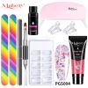 Nail Set Polish Products Set Manicure Cuticle Pusher Tips Finger Extend Mold Glue Poly Nail Accessories Art Brush Tool Kit - M-ZH19-16