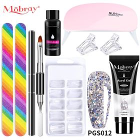 Nail Set Polish Products Set Manicure Cuticle Pusher Tips Finger Extend Mold Glue Poly Nail Accessories Art Brush Tool Kit - M-ZH19-24