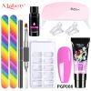 Manicure Set Poly Extension Nail KitGel Nails CompleteKit Gel For Extension Semi PermanentUV Varnish Kit Nail Tools Sets - M-ZH19-8