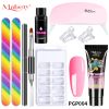 Manicure Set Poly Extension Nail KitGel Nails CompleteKit Gel For Extension Semi PermanentUV Varnish Kit Nail Tools Sets - M-ZH19-4