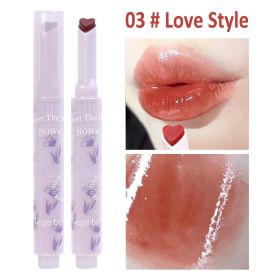 Jelly Mirror Lipstick Makeup Love Shape Waterproof Non-stick Cup Solid Lip Gloss Clear Long Lasting Moisturizing Lipstick Pen - B03 Love Style