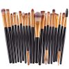 20Pcs Makeup Brushes Set Professional Plastic Handle Soft Synthetic Hair Powder Foundation Eyeshadow Make Up Brushes Cosmetics - BlackGold