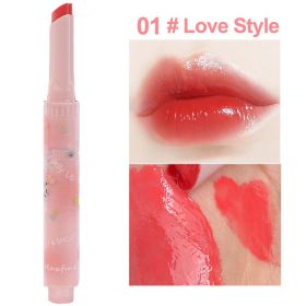 Jelly Mirror Lipstick Makeup Love Shape Waterproof Non-stick Cup Solid Lip Gloss Clear Long Lasting Moisturizing Lipstick Pen - E01