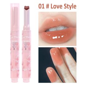 Jelly Mirror Lipstick Makeup Love Shape Waterproof Non-stick Cup Solid Lip Gloss Clear Long Lasting Moisturizing Lipstick Pen - B01 Love Style