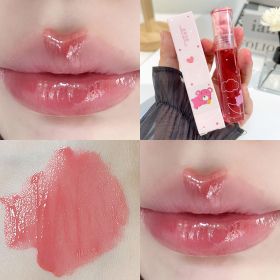 Crystal Glossy Lip Glaze Mirror Cute Bear Lip Gloss Waterproof Transparent Nude Liquid Lipstick Lip Girls Makeup Korean Makeup - A01