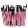 20Pcs Makeup Brushes Set Professional Plastic Handle Soft Synthetic Hair Powder Foundation Eyeshadow Make Up Brushes Cosmetics - Purple