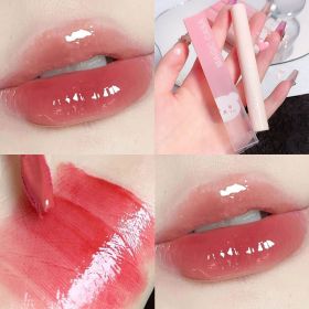 Crystal Glossy Lip Glaze Mirror Cute Bear Lip Gloss Waterproof Transparent Nude Liquid Lipstick Lip Girls Makeup Korean Makeup - C03