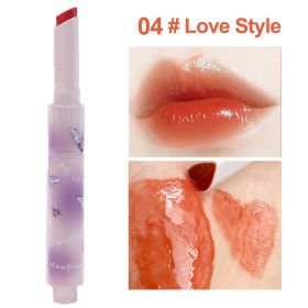 Jelly Mirror Lipstick Makeup Love Shape Waterproof Non-stick Cup Solid Lip Gloss Clear Long Lasting Moisturizing Lipstick Pen - E04