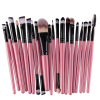 20Pcs Makeup Brushes Set Professional Plastic Handle Soft Synthetic Hair Powder Foundation Eyeshadow Make Up Brushes Cosmetics - Black