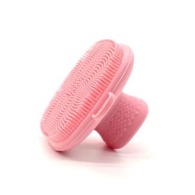 Silicone Face Scrubber-Facial Cleansing Brush Manual Waterproof Cleansing Skin Care Face Brushes for Cleansing and Exfoliating - Pink