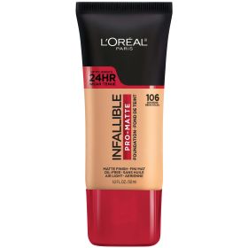 L'Oreal Paris Infallible Pro-Matte Liquid Foundation Makeup, 106 Sun Beige, 1 oz - L'Oreal Paris