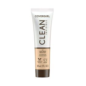 COVERGIRL Clean Invisible Liquid Foundation, 107 Light Beige, 1.0 fl oz - COVERGIRL