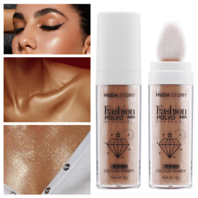 Fairy Dust Highlighting Powder - Full Body Pearlescent Glitter for Face and Eyes, Sparkling Halloween Body Glitter - Brown