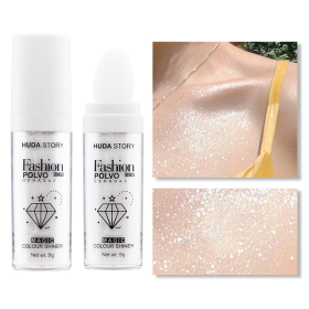 Fairy Dust Highlighting Powder - Full Body Pearlescent Glitter for Face and Eyes, Sparkling Halloween Body Glitter - White