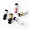 New Fashion Chubby Pier Foundation Brush Flat Cream Makeup Brushes Professional Cosmetic Brush highlight brush loose powder brus - Black silver