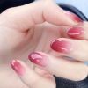 False Fingernails Gradient Color Rosy Pink Artificial False Nails Tips Full Cover Fake Nails Nail Art - Default